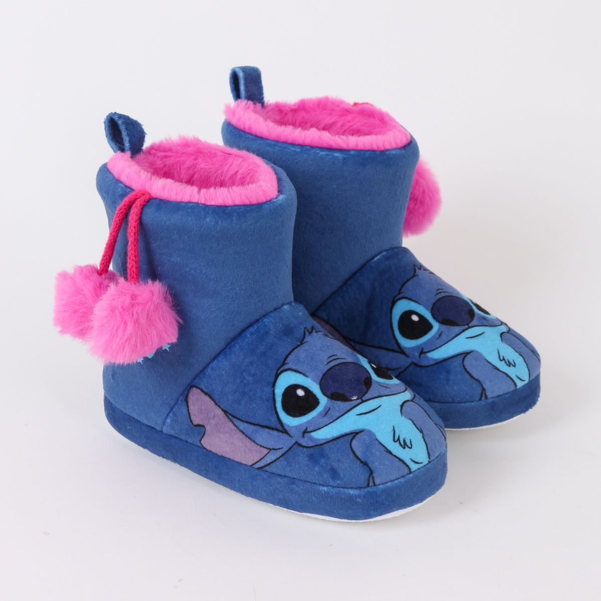 DISNEY - Pantufla Bota Niña Invernal Pompón Lilo & Stitch Azul Disney