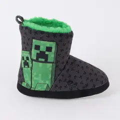MINECRAFT - Pantufla Bota Niño Invernal Creepers Negro