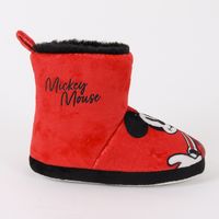 Pantufla Bota Niño Invernal Mickey Mouse Rojo