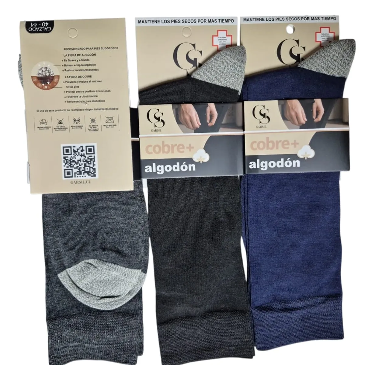 GARSIL - 12 Pares De Calcetines Para Hombre De Algodon Con Fibra De Cobre - Sin Costuras