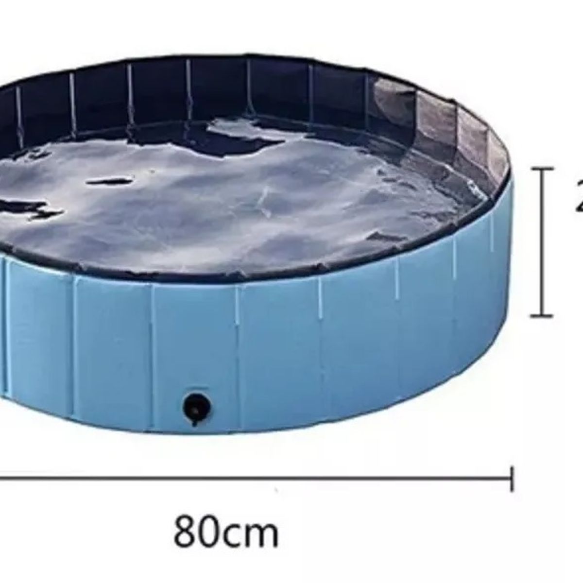 GENERICO - Piscina Macotas Bañera Plegable Piscina Perros Redonda 80x20 Color Agua