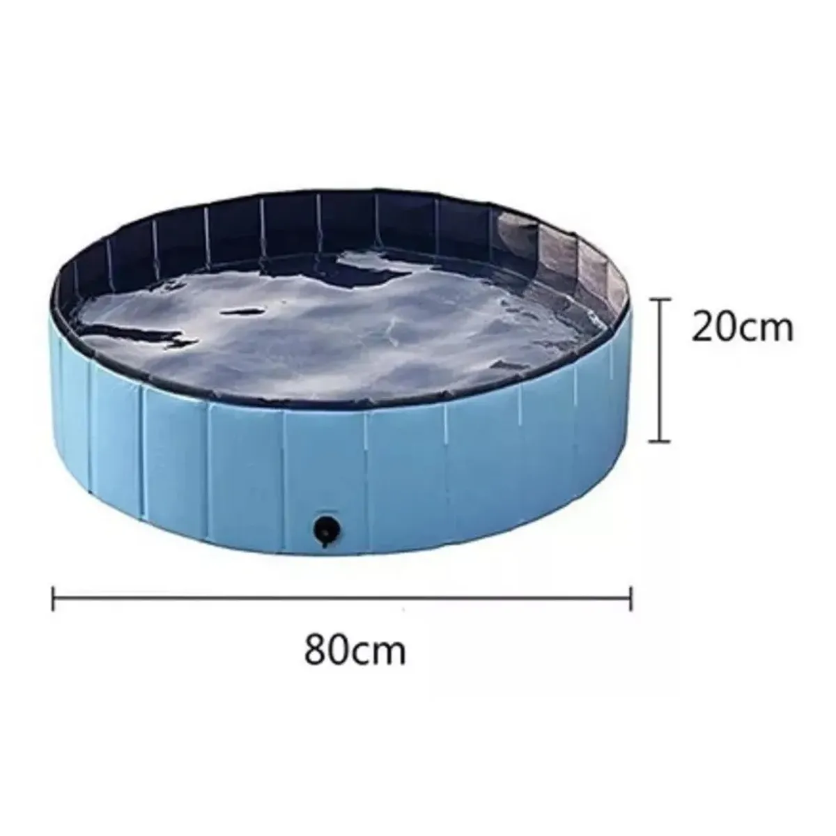 GENERICO - Piscina Macotas Bañera Plegable Piscina Perros Redonda 80x20 Color Agua