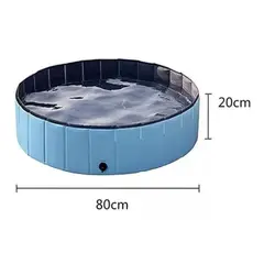 GENERICO - Piscina Macotas Bañera Plegable Piscina Perros Redonda 80x20 Color Agua