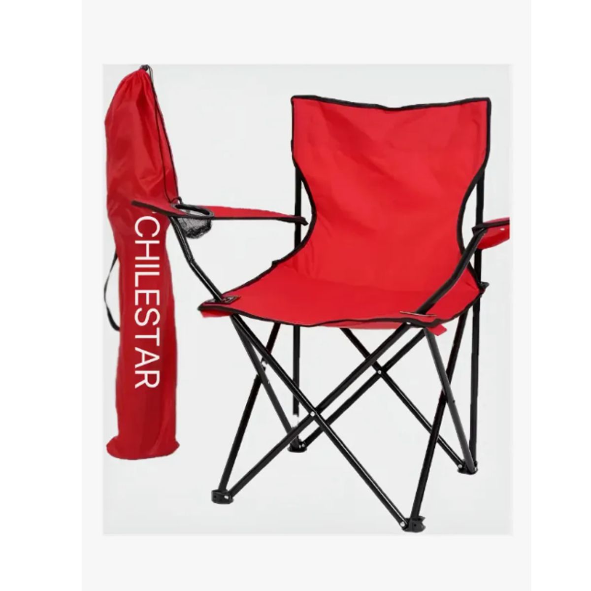 GENERICO - Silla de camping - Unidad color rojo