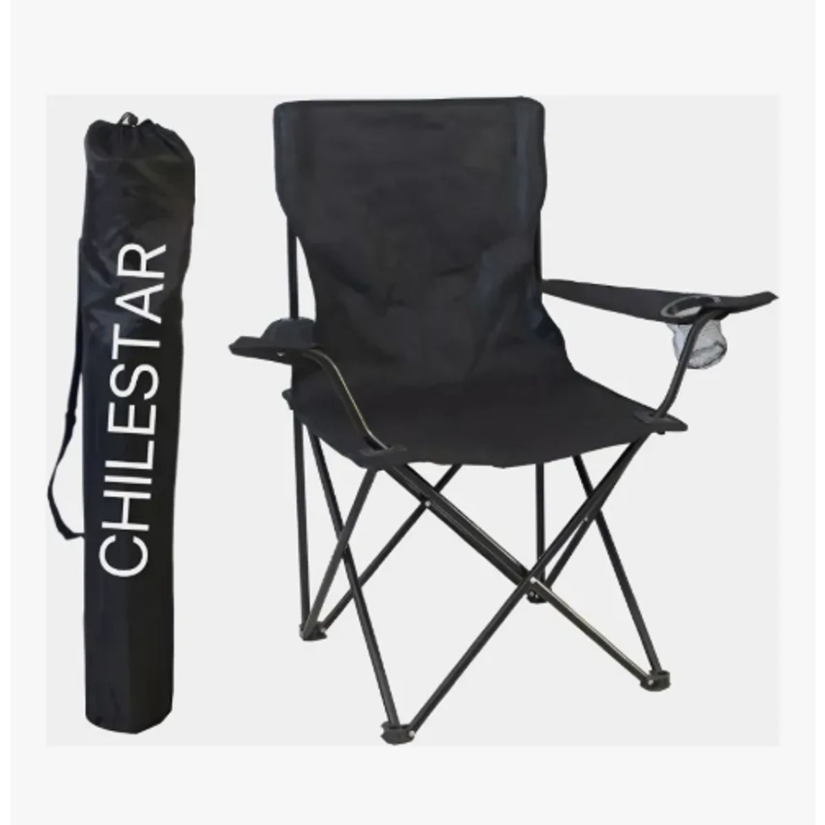 GENERICO - Silla de camping- Unidad color negro