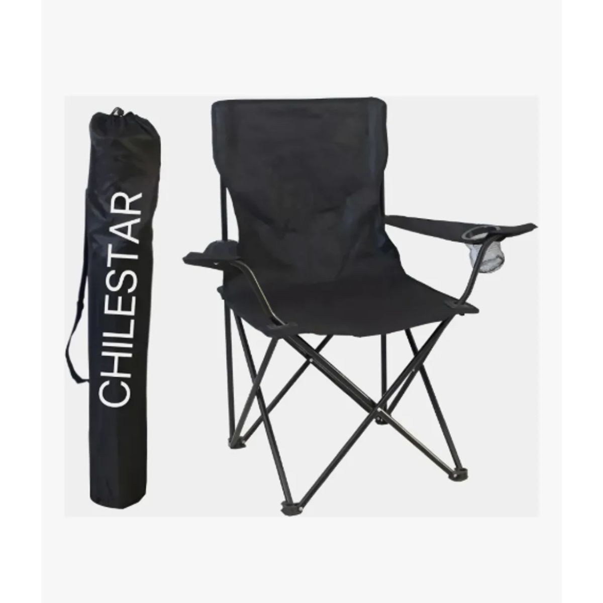 GENERICO - Silla de camping- Unidad color negro