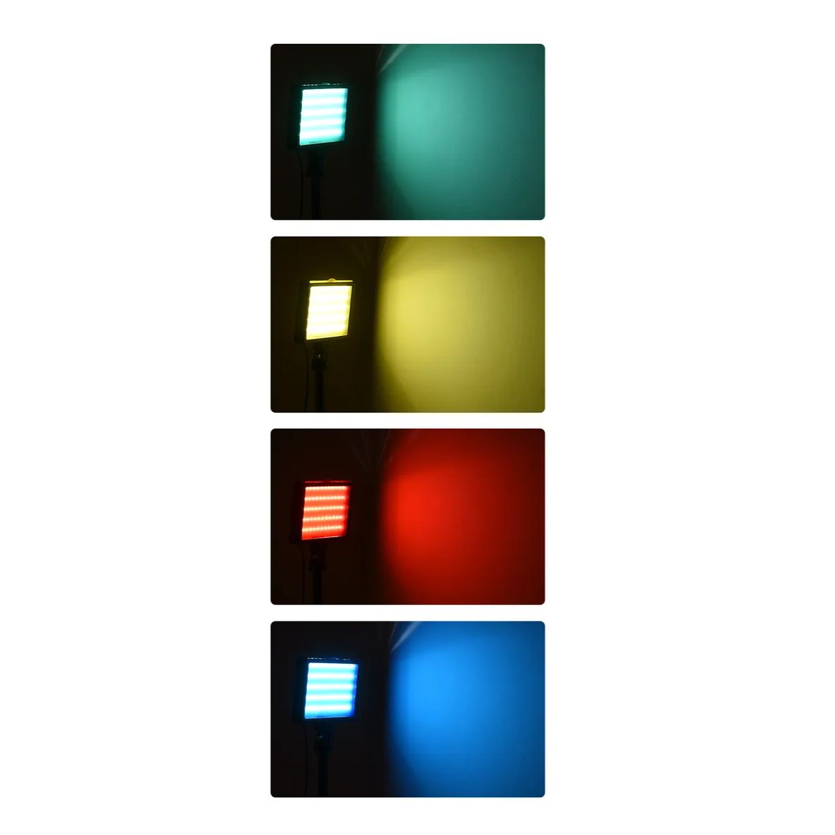 GENERICO - Panel Luz Led Fotografía Video Recargable + Filtros Colores