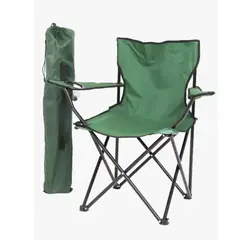 GENERICO - Silla camping plegable color verde con bolso de transporte