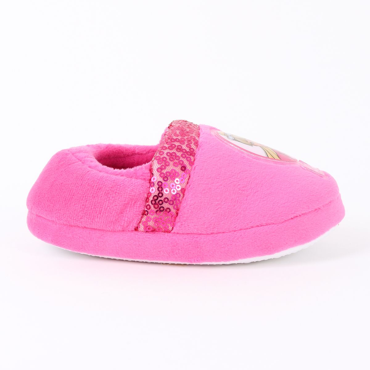 BARBIE - Pantufla Niña Lentejuelas Logo Rosado Barbie