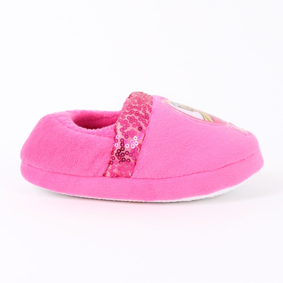 BARBIE - Pantufla Niña Lentejuelas Logo Rosado Barbie