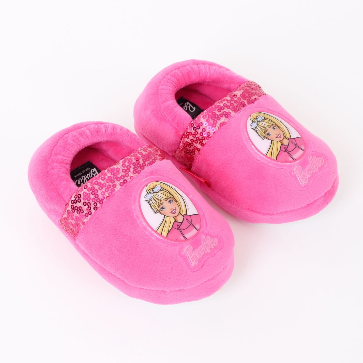 BARBIE - Pantufla Niña Lentejuelas Logo Rosado Barbie