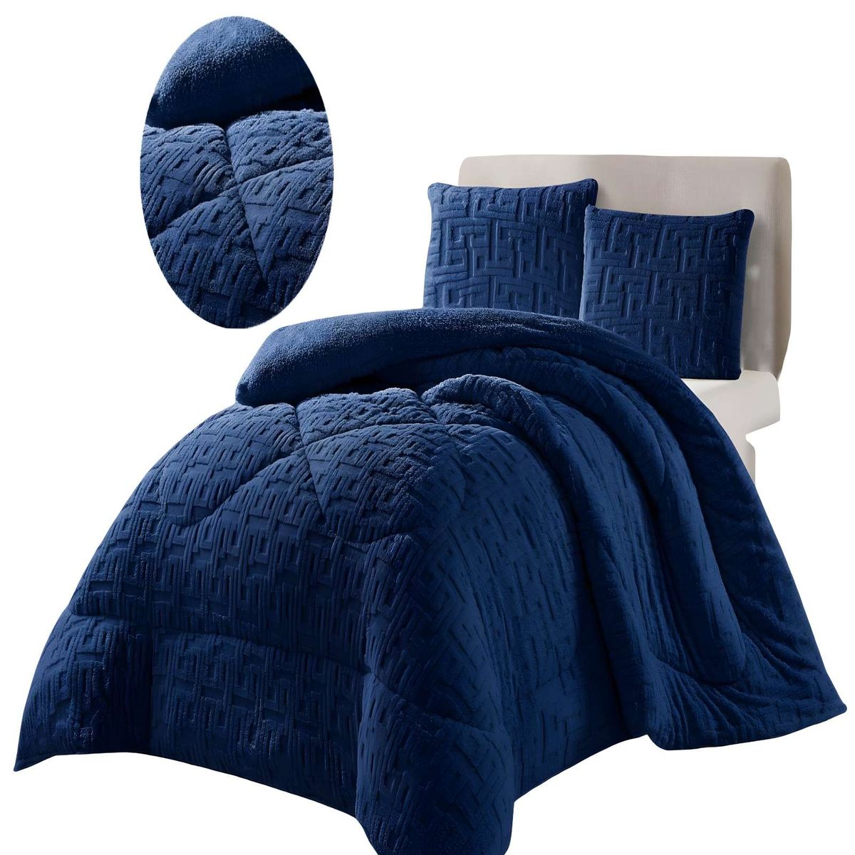 GENERICO - PLUMON DE INVERNO  2 PLAZAS AZUL_.