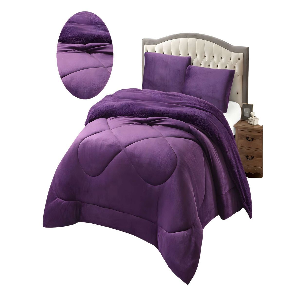 GENERICO - PLUMON PLUSH CON CHIPORRO 2 PLAZAS MORADO