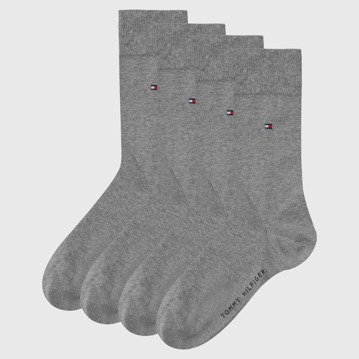 TOMMY HILFIGER - Pack De 2 Pares Calcetines Con Logo Gris Tommy Hilfiger