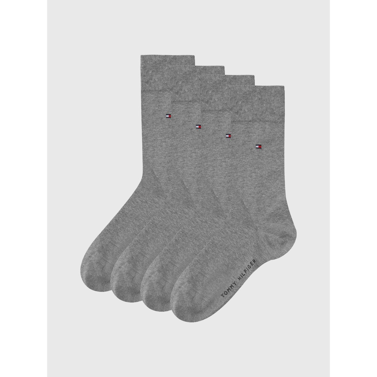 TOMMY HILFIGER - Pack De 2 Pares Calcetines Con Logo Gris Tommy Hilfiger