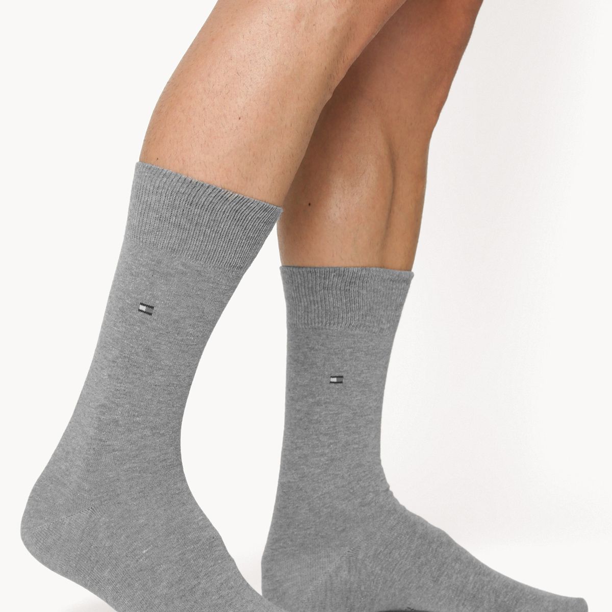 TOMMY HILFIGER - Pack De 2 Pares Calcetines Con Logo Gris Tommy Hilfiger
