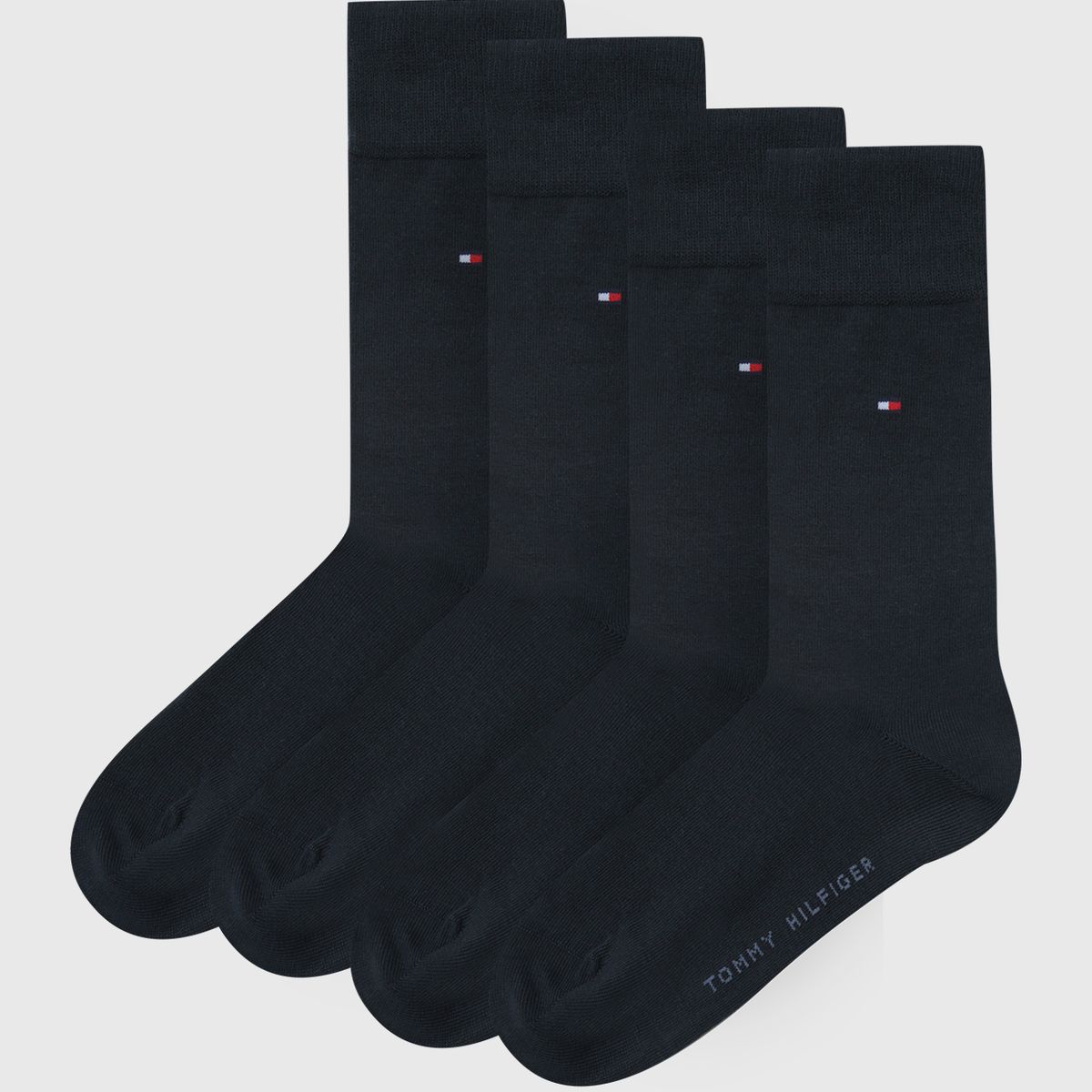 TOMMY HILFIGER - Pack De 2 Calcetines Con Logo Negro Tommy Hilfiger