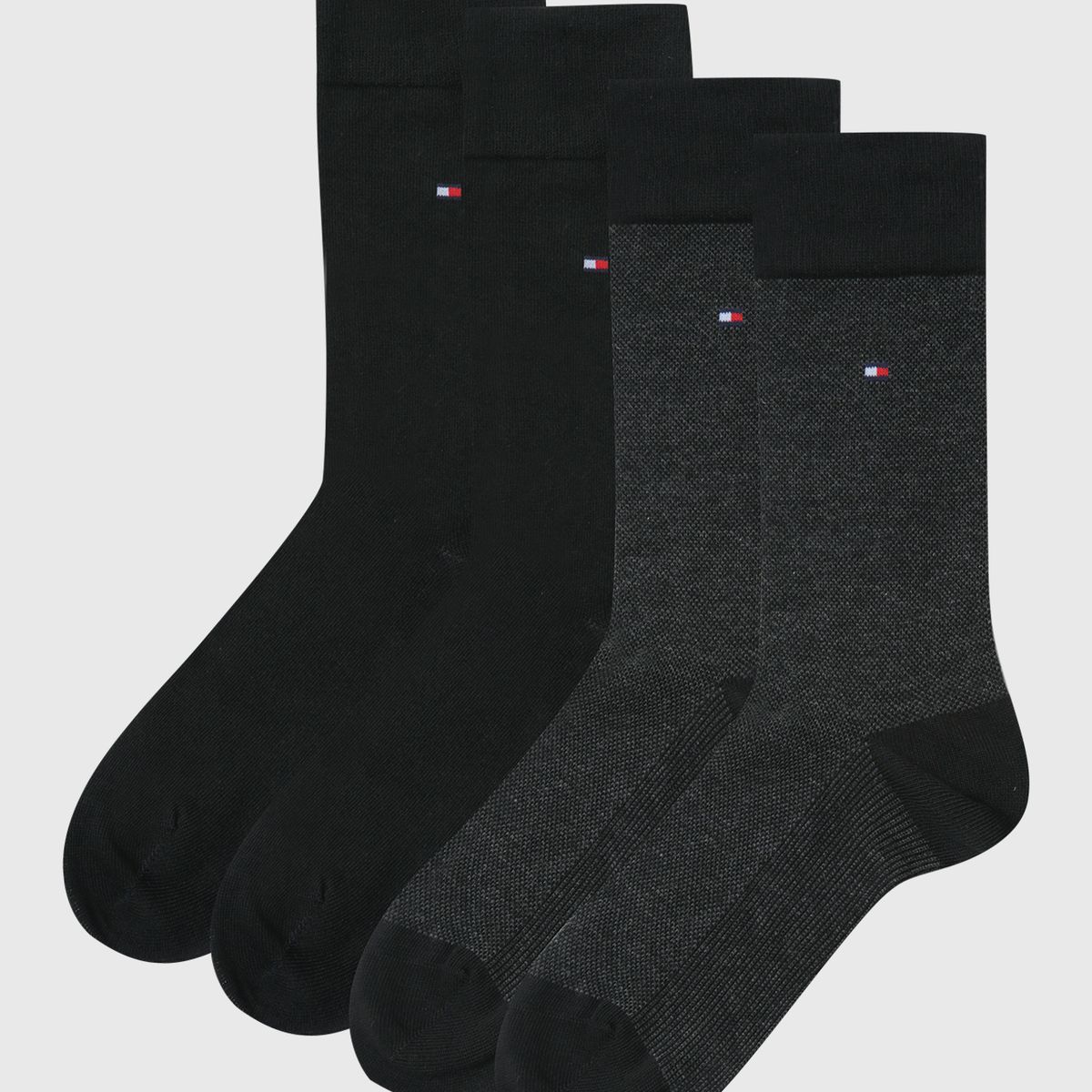 TOMMY HILFIGER - Pack De 2 Calcetines Con Logo Negro Tommy Hilfiger