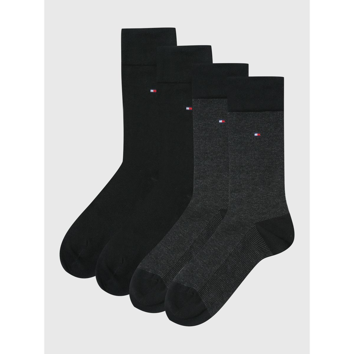 TOMMY HILFIGER - Pack De 2 Calcetines Con Logo Negro Tommy Hilfiger