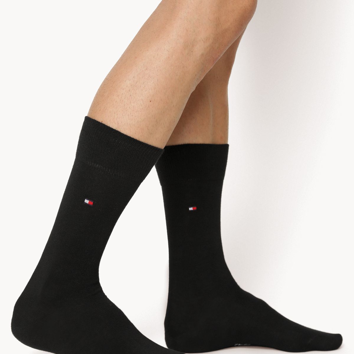 TOMMY HILFIGER - Pack De 2 Calcetines Con Logo Negro Tommy Hilfiger