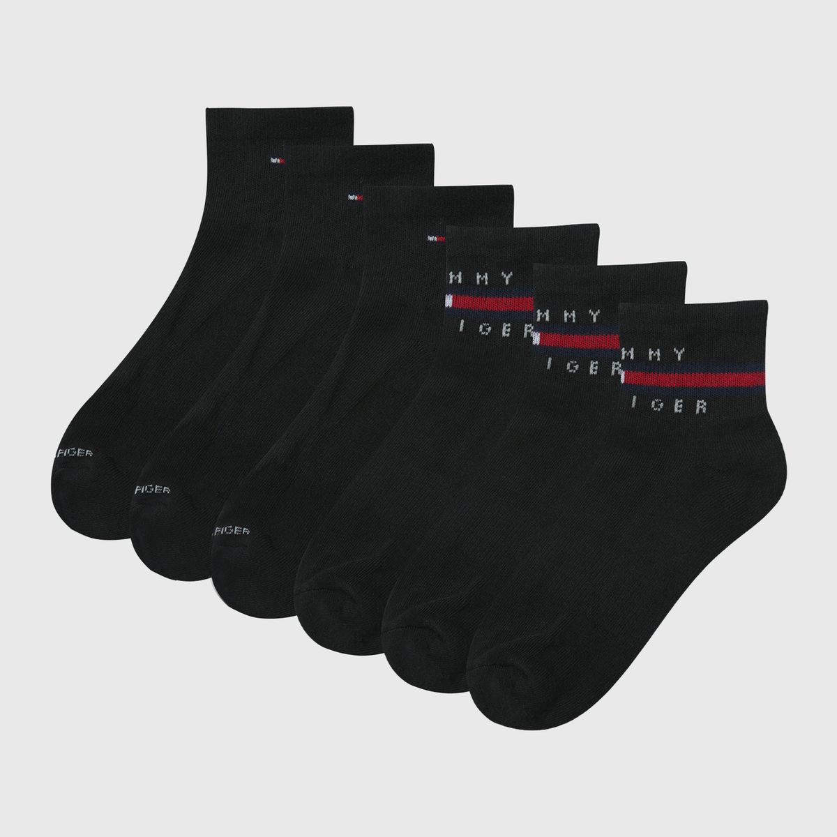 TOMMY HILFIGER - Pack De 6 Pares De Calcetines Athletic Negro Tommy Hilfiger
