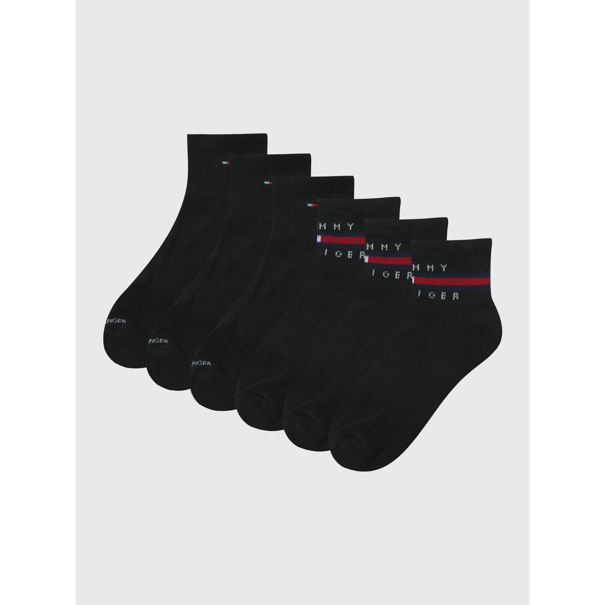 TOMMY HILFIGER - Pack De 6 Pares De Calcetines Athletic Negro Tommy Hilfiger