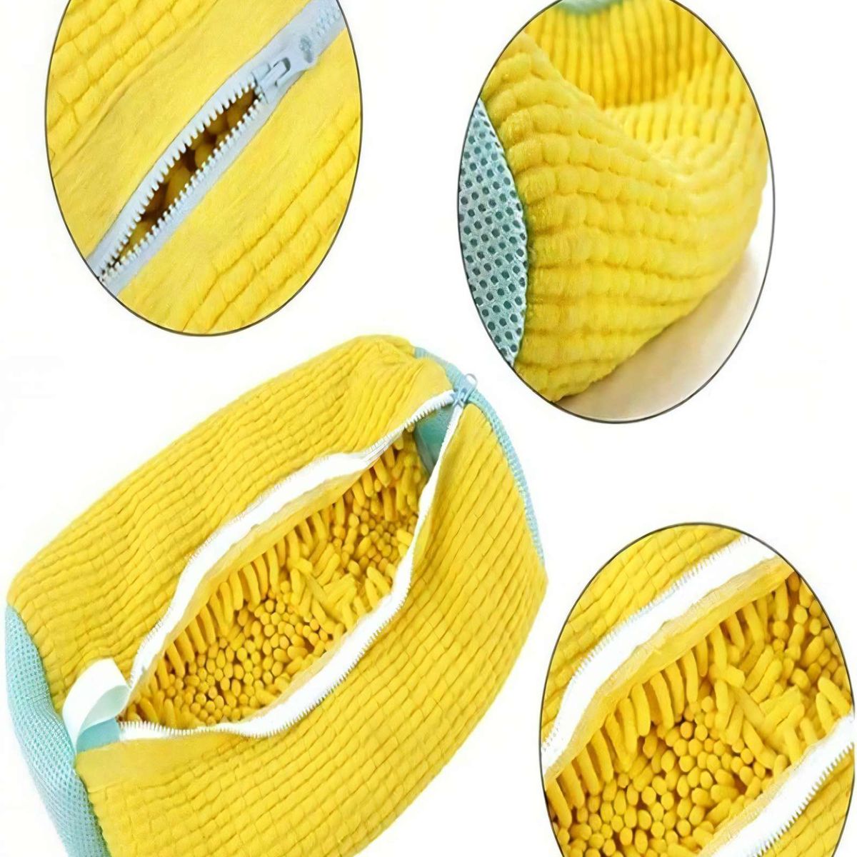 GENERICO - SET DE 2 BOLSAS CON CREMALLERA YKK PARA LAVAR ZAPATOS  COLOR AMARILLO