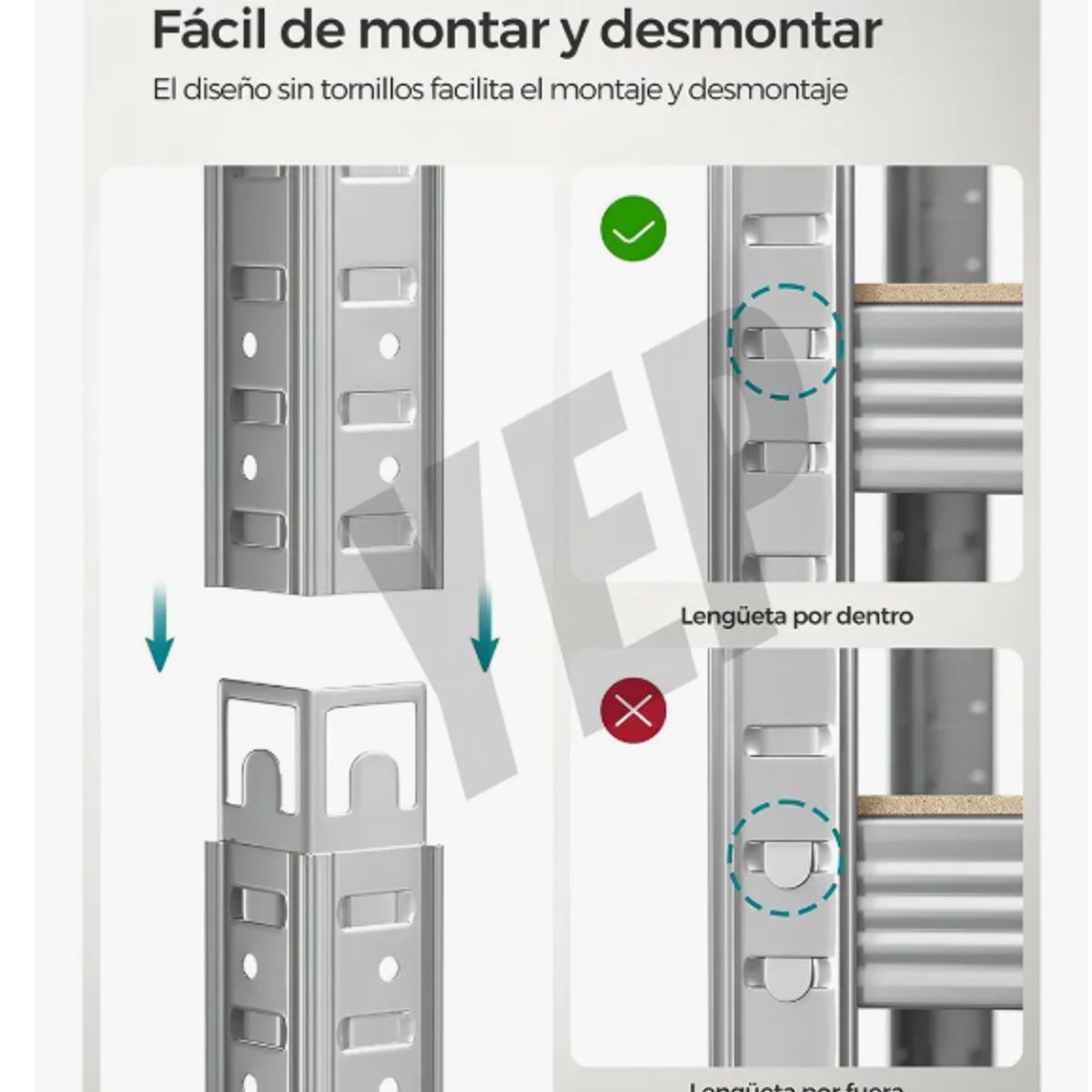 GENERICO - Estante ArmableCromado Metálico 180x90x40cm Soporta 60kg