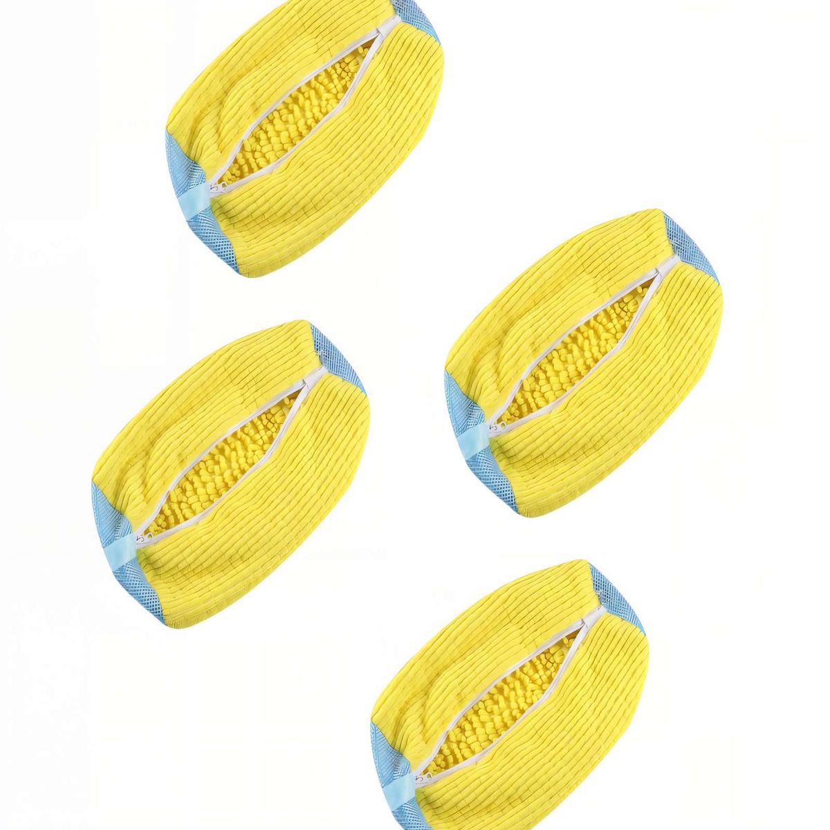 GENERICO - SET DE 4 BOLSAS CON CREMALLERA YKK PARA LAVAR ZAPATOS  COLOR AMARILLO