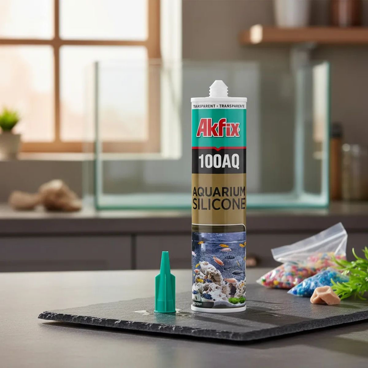 AKFIX - Silicona Para Acuarios Transparente 310ml Akfix