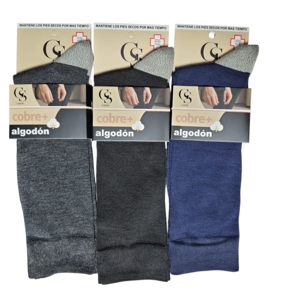 GARSIL - 6 Pares De Calcetines Para Hombre De Algodon Con Fibra De Cobre - Sin Costuras