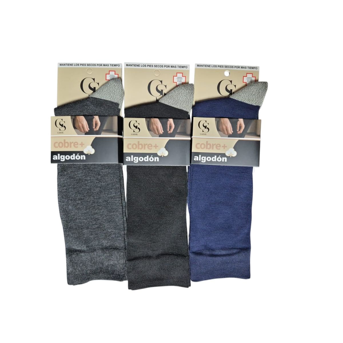 GARSIL - 6 Pares De Calcetines Para Hombre De Algodon Con Fibra De Cobre - Sin Costuras