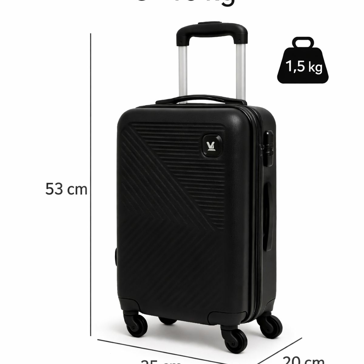 GENERICO - Pack de 2  Maletas Rigidas 10 kg y 18 kg Cabina y Mediana Verde Agua