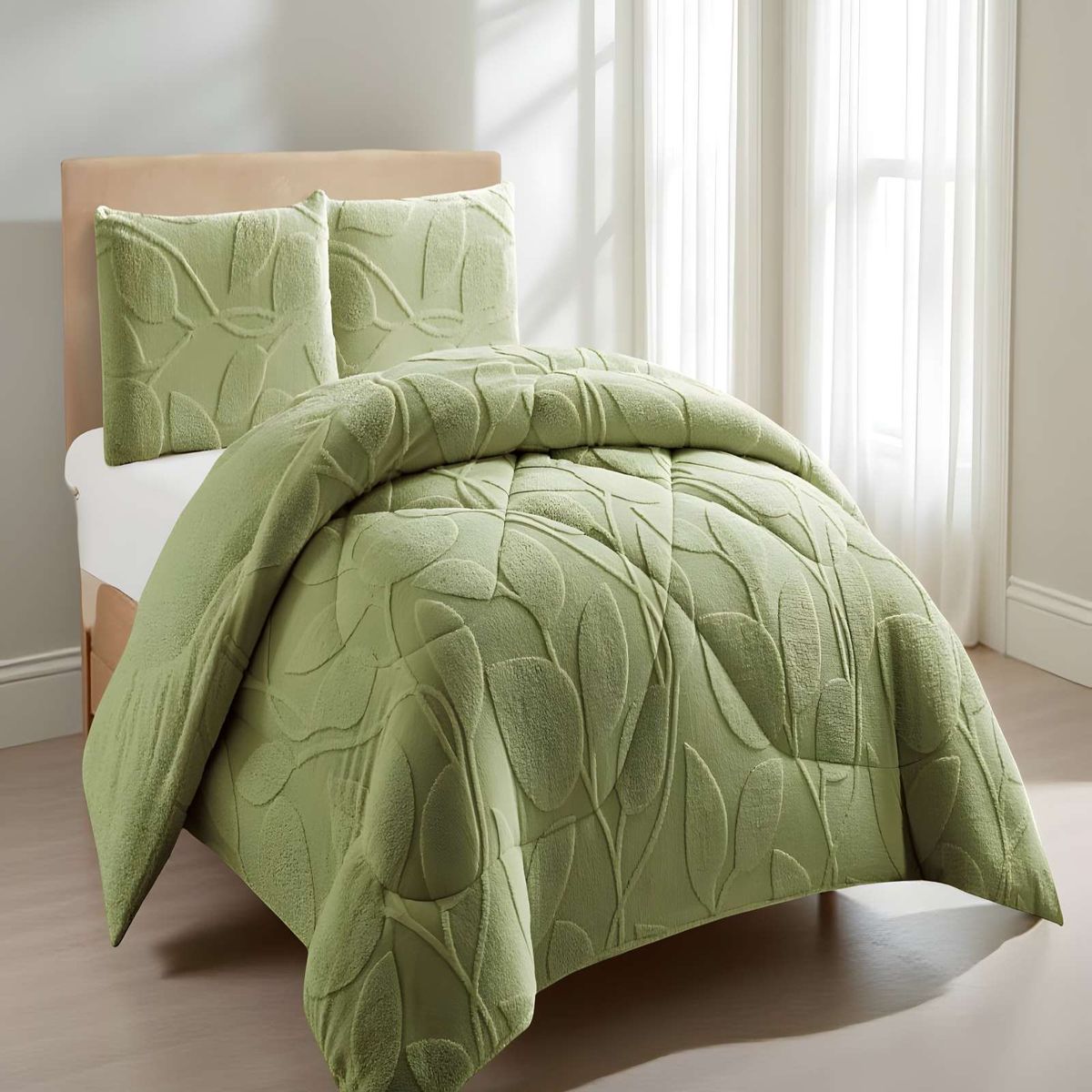 GENERICO - PLUMON DE INVERNO  2 PLAZAS VERDE 230x250cm