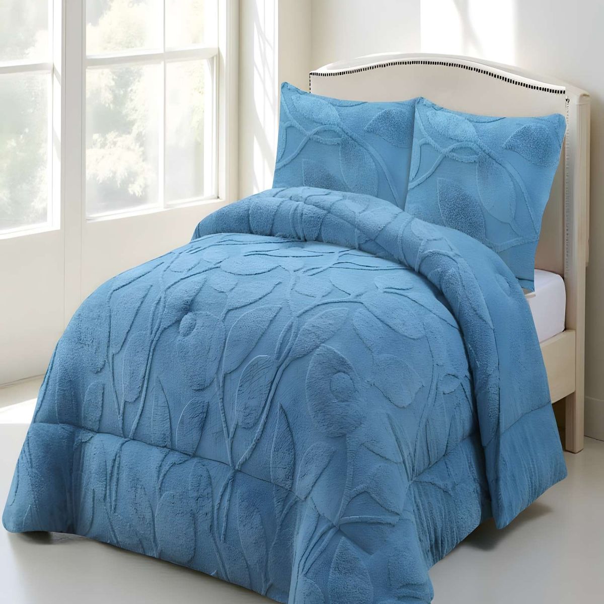 GENERICO - PLUMON DE INVERNO  2 PLAZAS AZUL CLARO 230x250cm