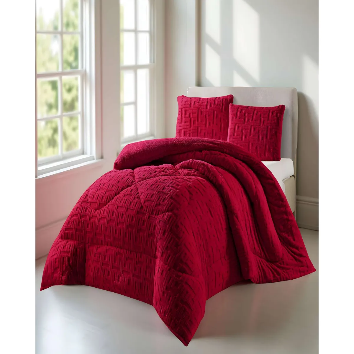 GENERICO - PLUMON DE INVERNO  2 PLAZAS BURDEO 230x250cm