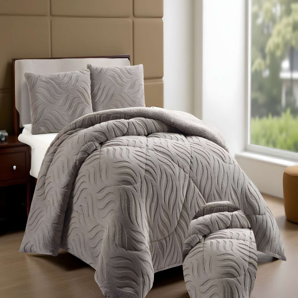 GENERICO - PLUMON DE INVERNO  2 PLAZAS GRIS 230x250cm