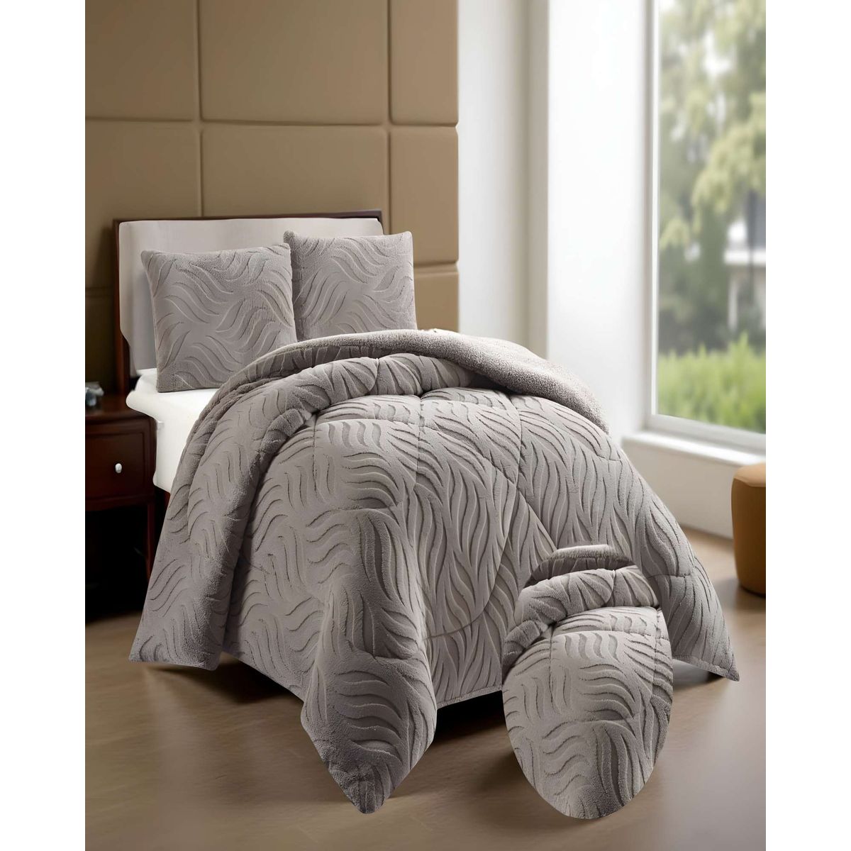 GENERICO - PLUMON DE INVERNO  2 PLAZAS GRIS 230x250cm