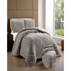 GENERICO - PLUMON DE INVERNO 2 PLAZAS GRIS 230x250cm