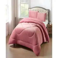 GENERICO - PLUMON PLUSH CON CHIPORRO 2 PLAZAS ROSADO 230x250cm