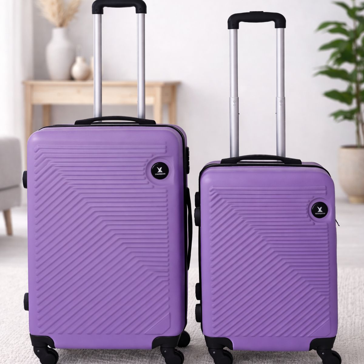 GENERICO - Pack de 2  Maletas Rigidas 10 kg y 18 kg Cabina y Mediana Morado