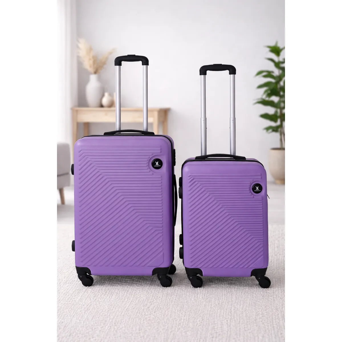 GENERICO - Pack de 2  Maletas Rigidas 10 kg y 18 kg Cabina y Mediana Morado