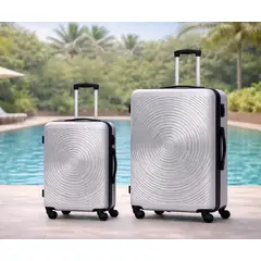 GENERICO - Pack de 2 Maletas Rigidas 10 kg y 18 kg Cabina y Mediana Plata