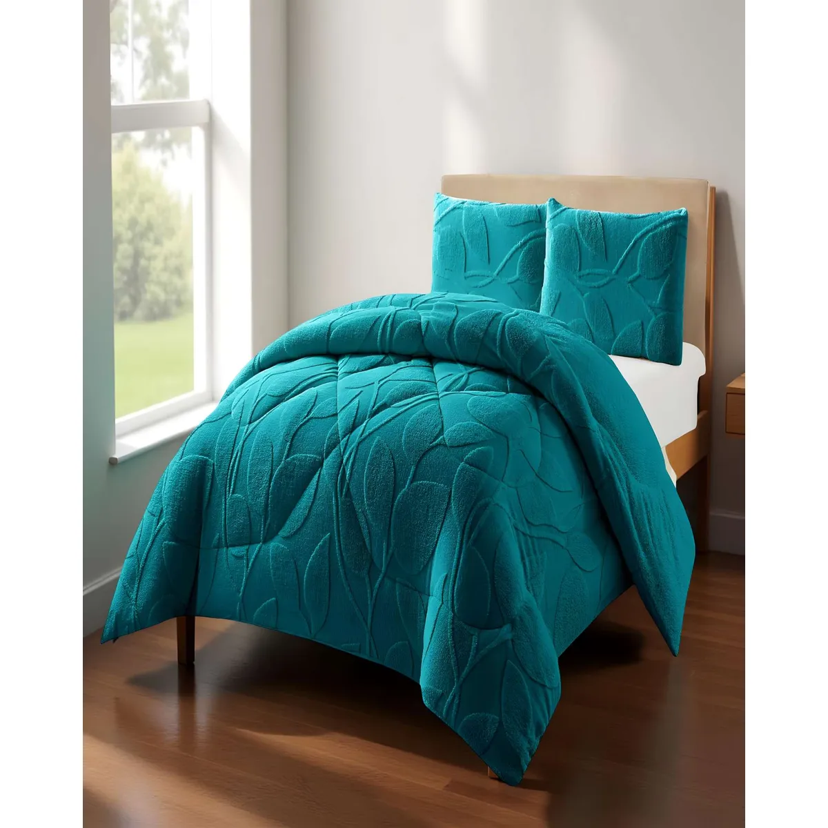 GENERICO - PLUMON DE INVERNO  2 PLAZAS TURQUESA 230x250cm
