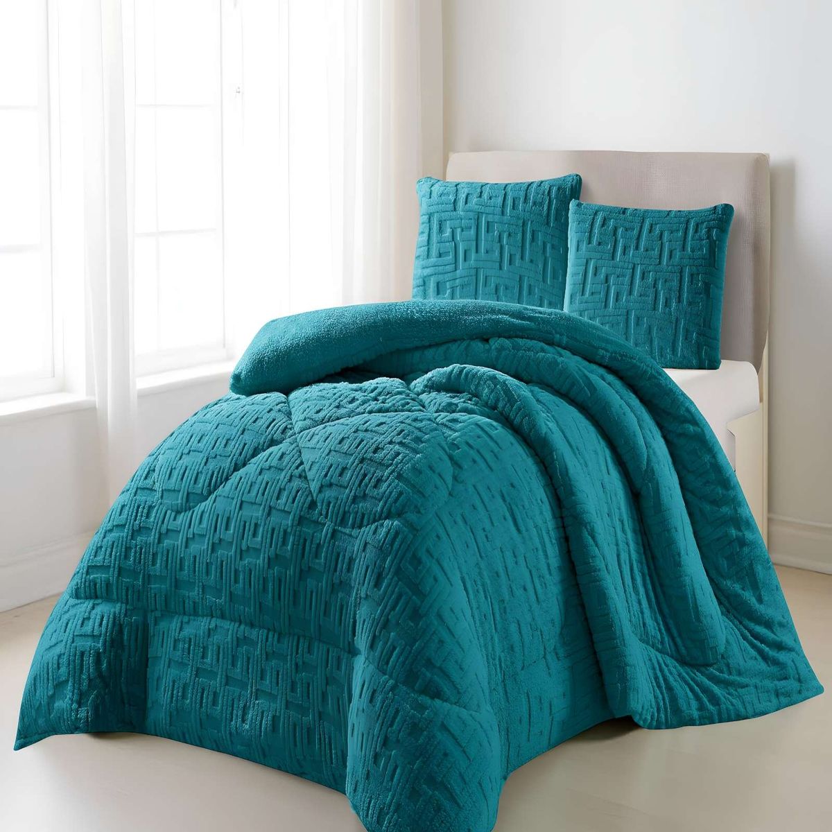 GENERICO - PLUMON DE INVERNO  KING TURQUESA 250x270cm