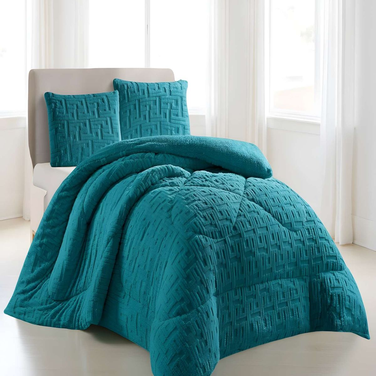 GENERICO - PLUMON DE INVERNO  KING TURQUESA 250x270cm