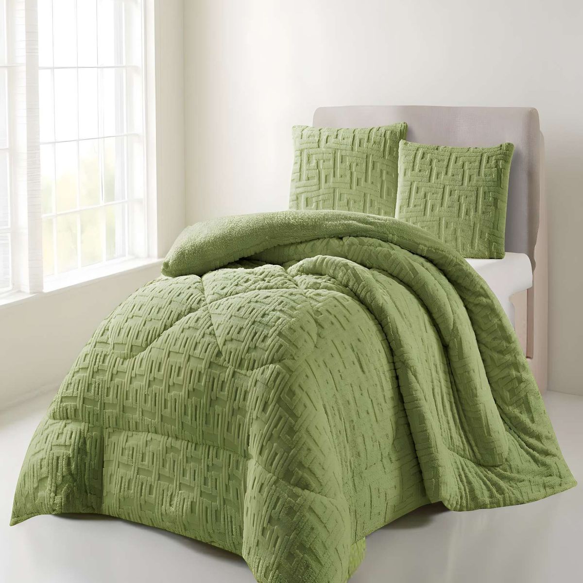 GENERICO - PLUMON DE INVERNO  KING VERDE 250x270cm