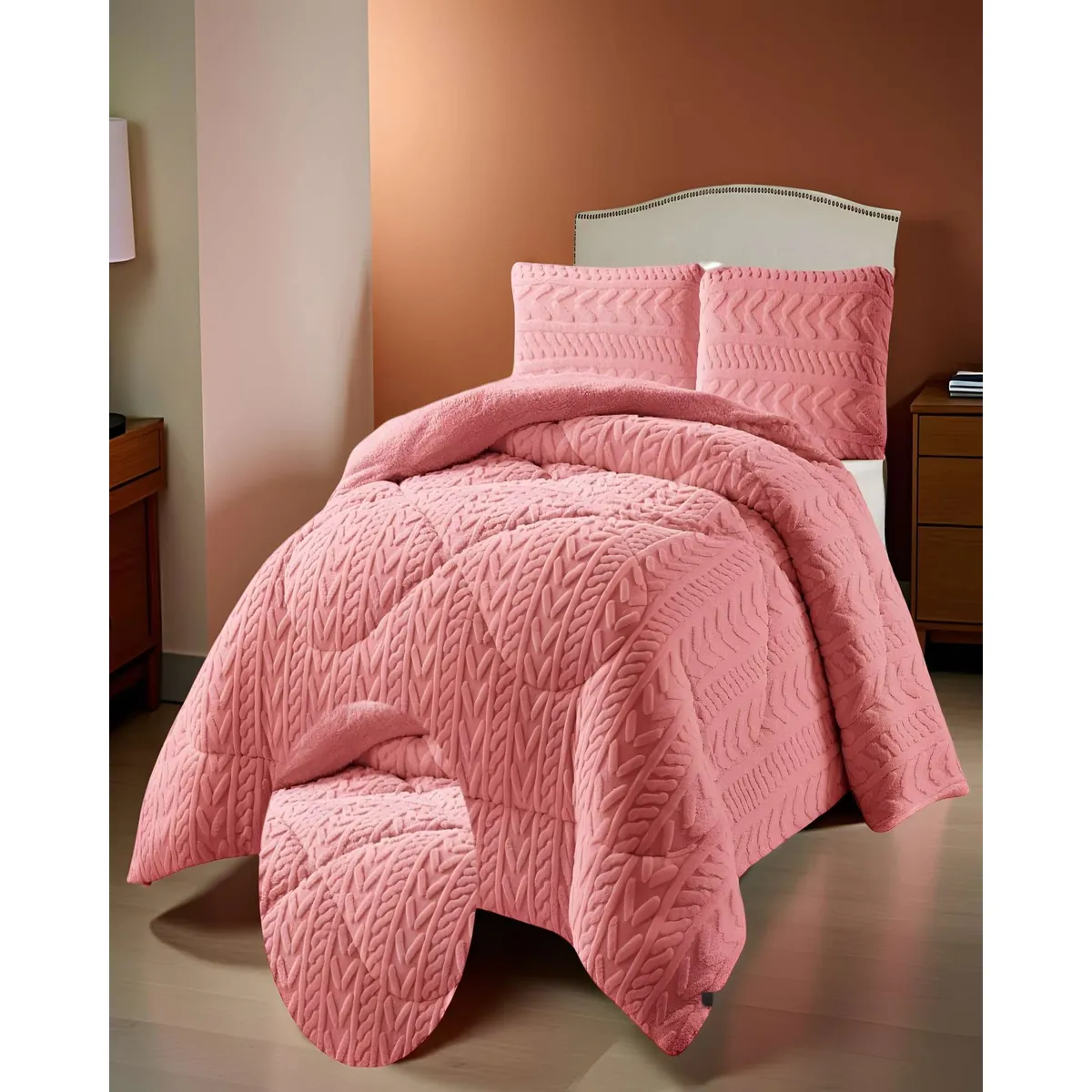 GENERICO - PLUMON DE INVERNO  2 PLAZAS ROSADO    230x250cm