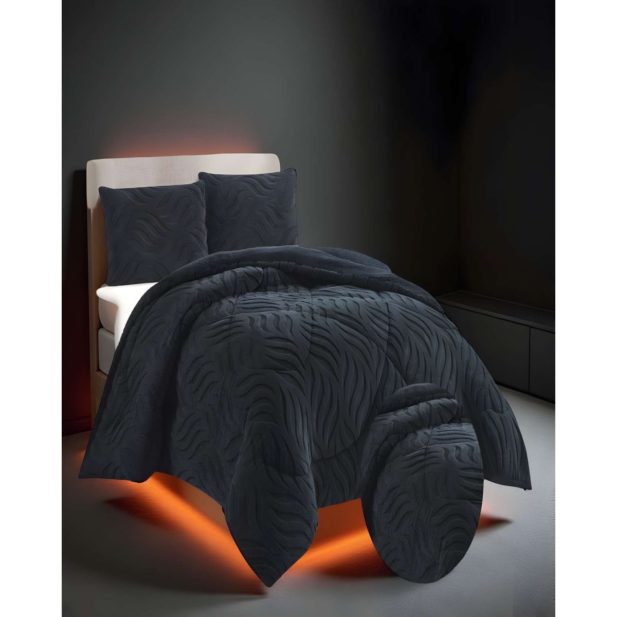 GENERICO - PLUMON DE INVERNO  2 PLAZAS NEGRO 230x250cm