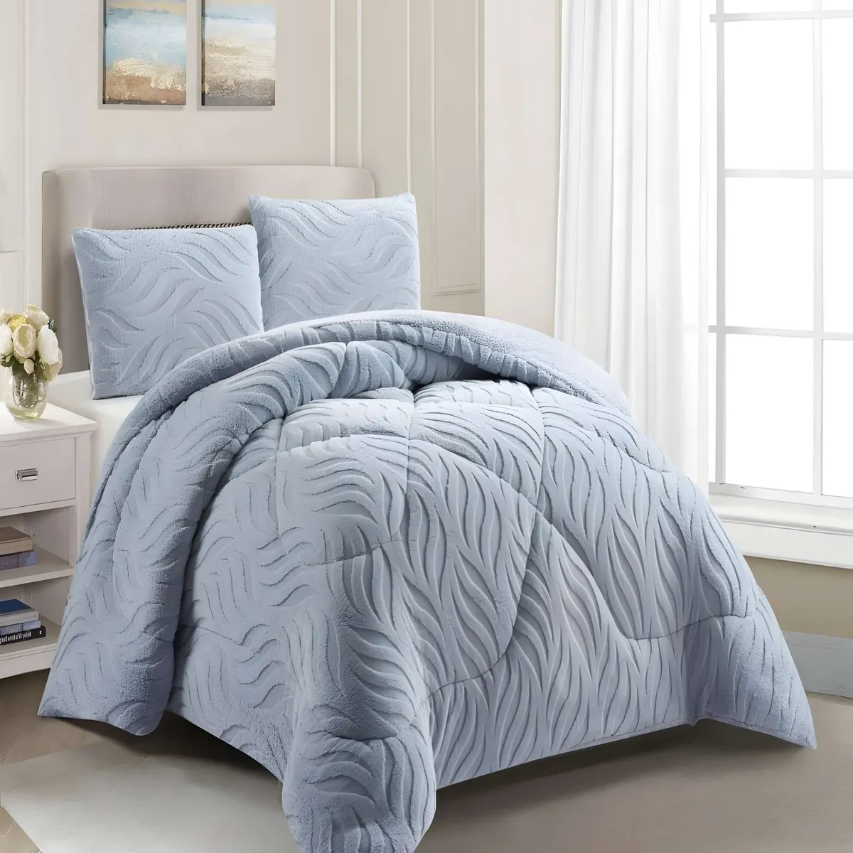 GENERICO - PLUMON DE INVERNO  KING CELESTE 250x270cm
